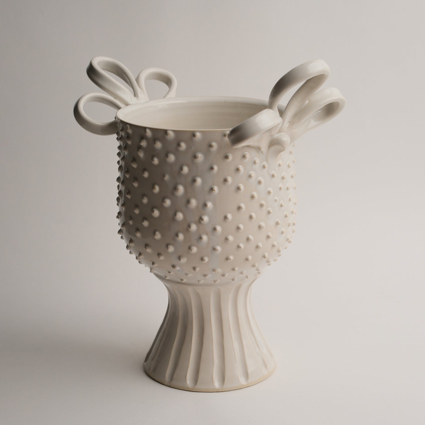 Slip Beaded Pedestal Vase