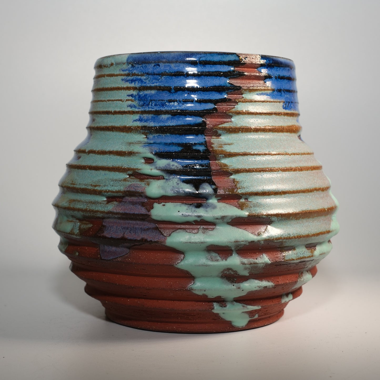 Blue Buzzsaw Vase