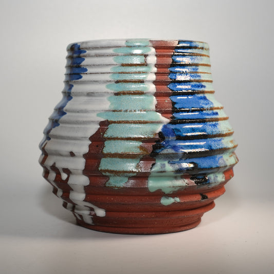 Blue Buzzsaw Vase