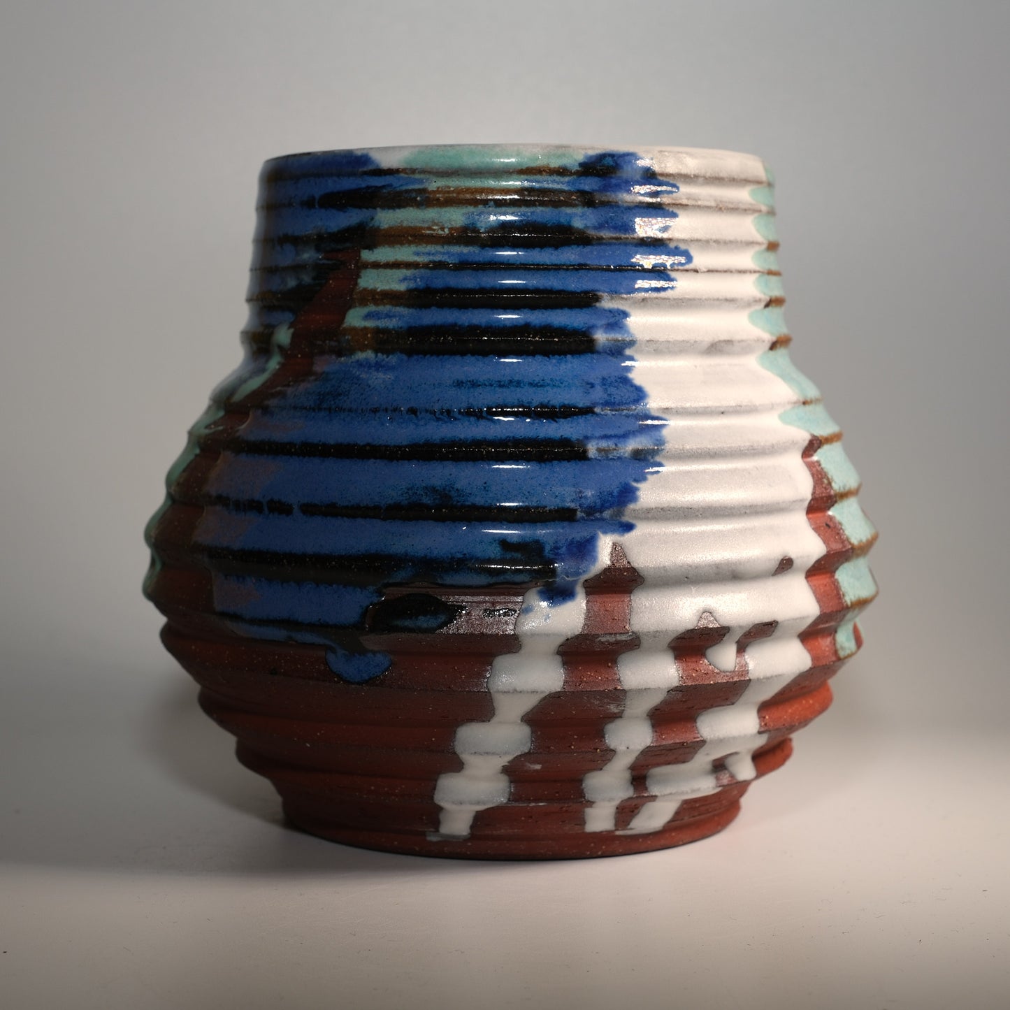 Blue Buzzsaw Vase