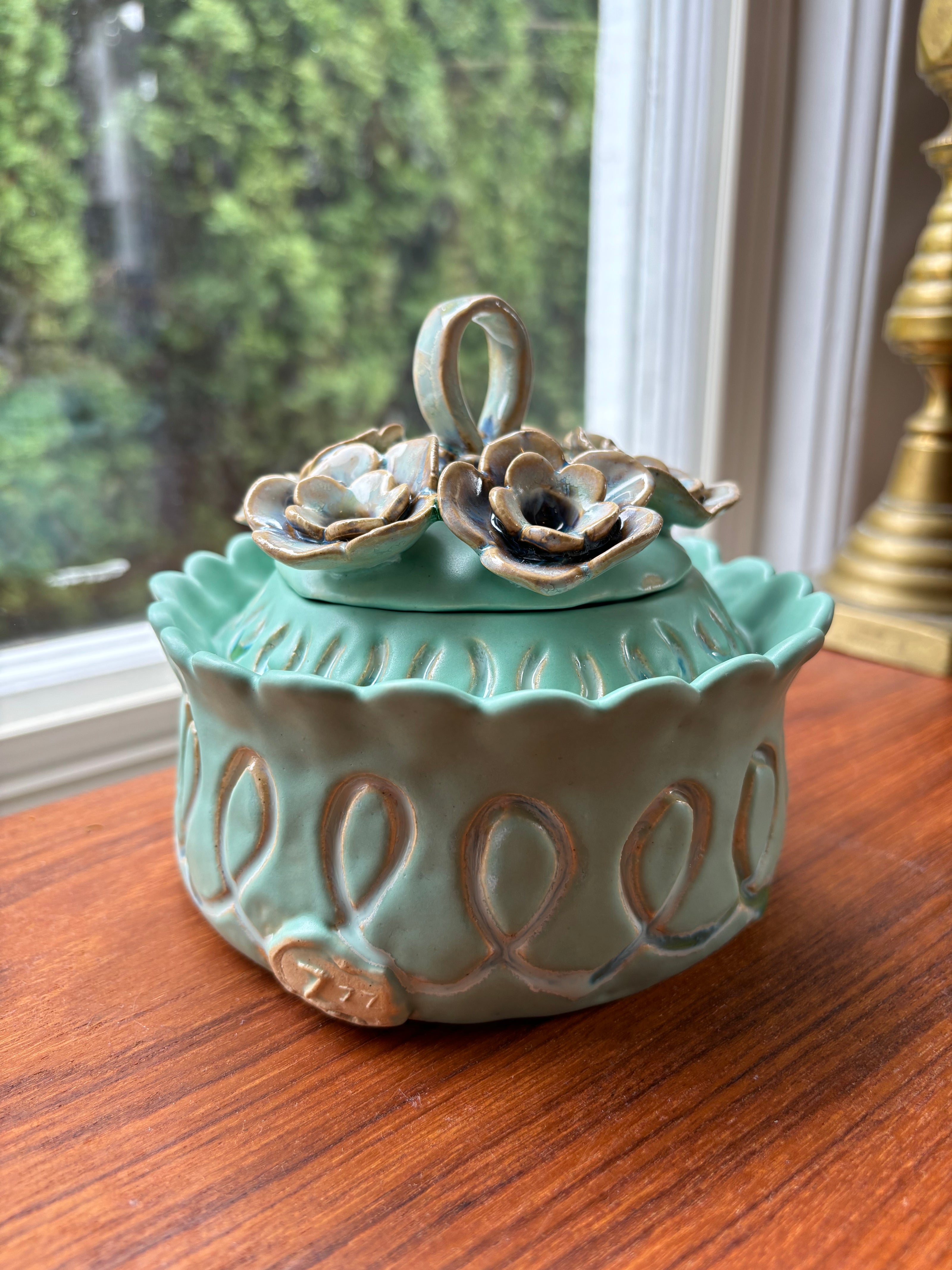 cute teal jewelry box