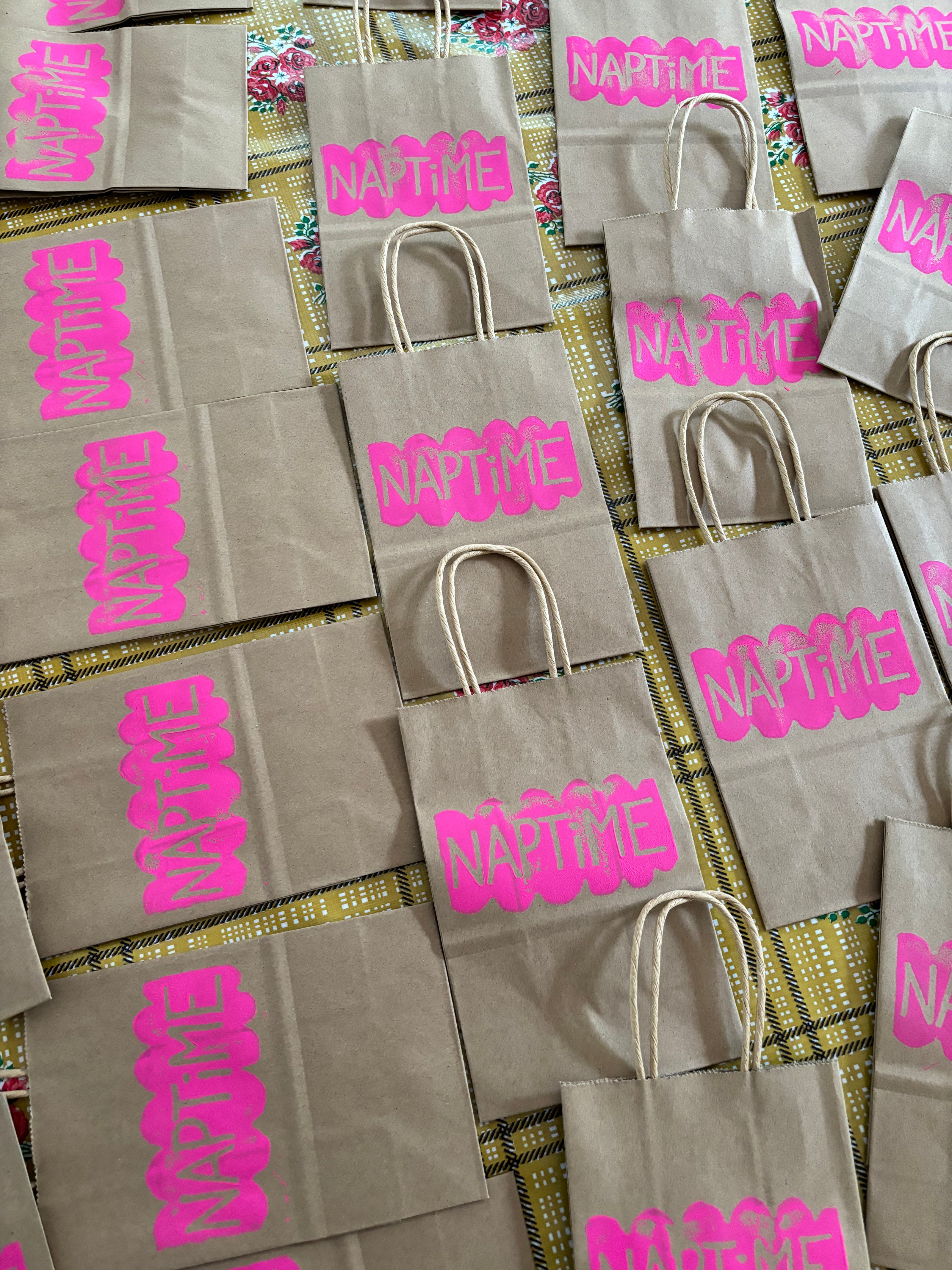 studio naptime stamped brown paper bags