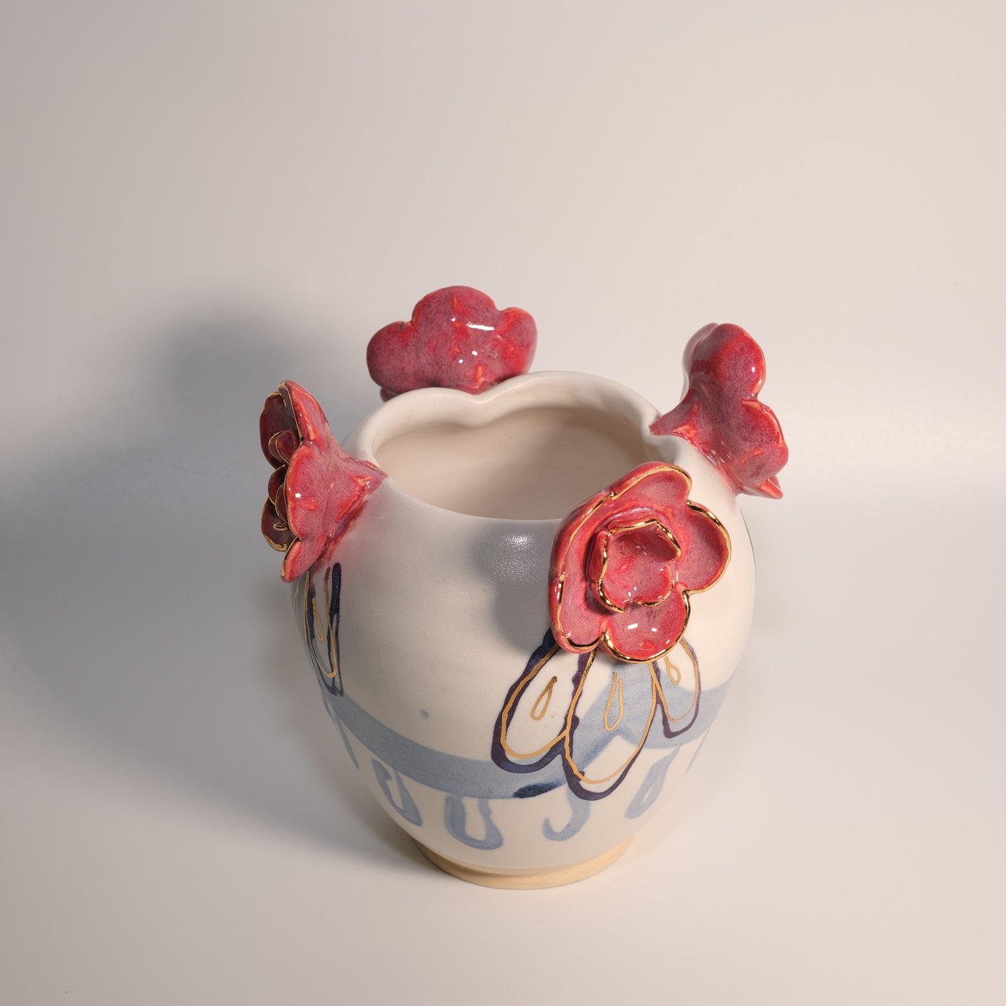 Pink Flower Petal and Fringe Vase