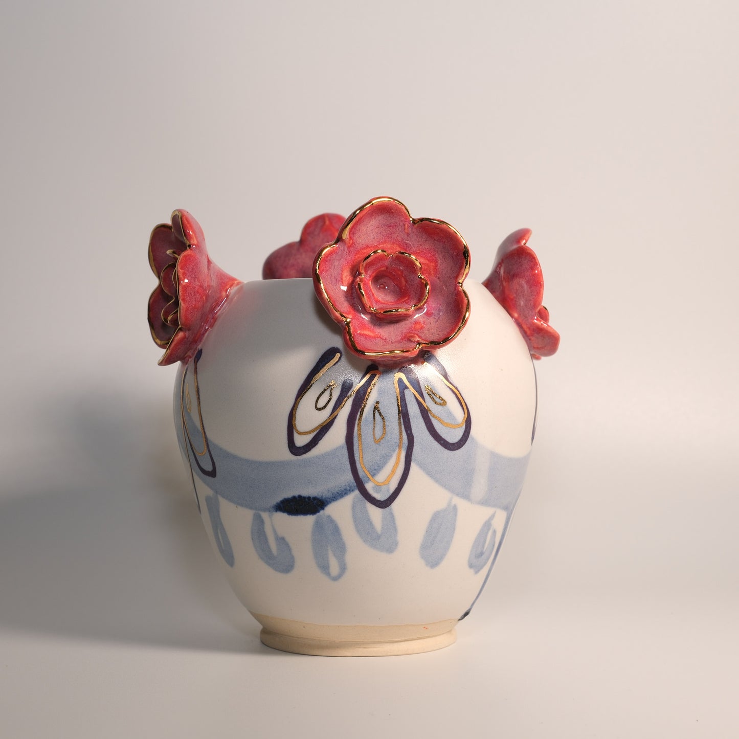 Pink Flower Petal and Fringe Vase