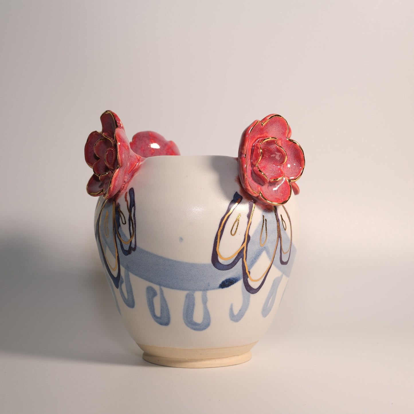 Pink Flower Petal and Fringe Vase