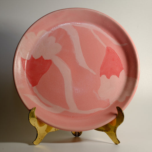 7.5" Pink on Pink Flower Dessert Plate