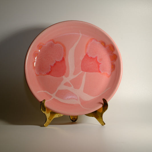 8.25" Pink on Pink Flower Dessert Plate