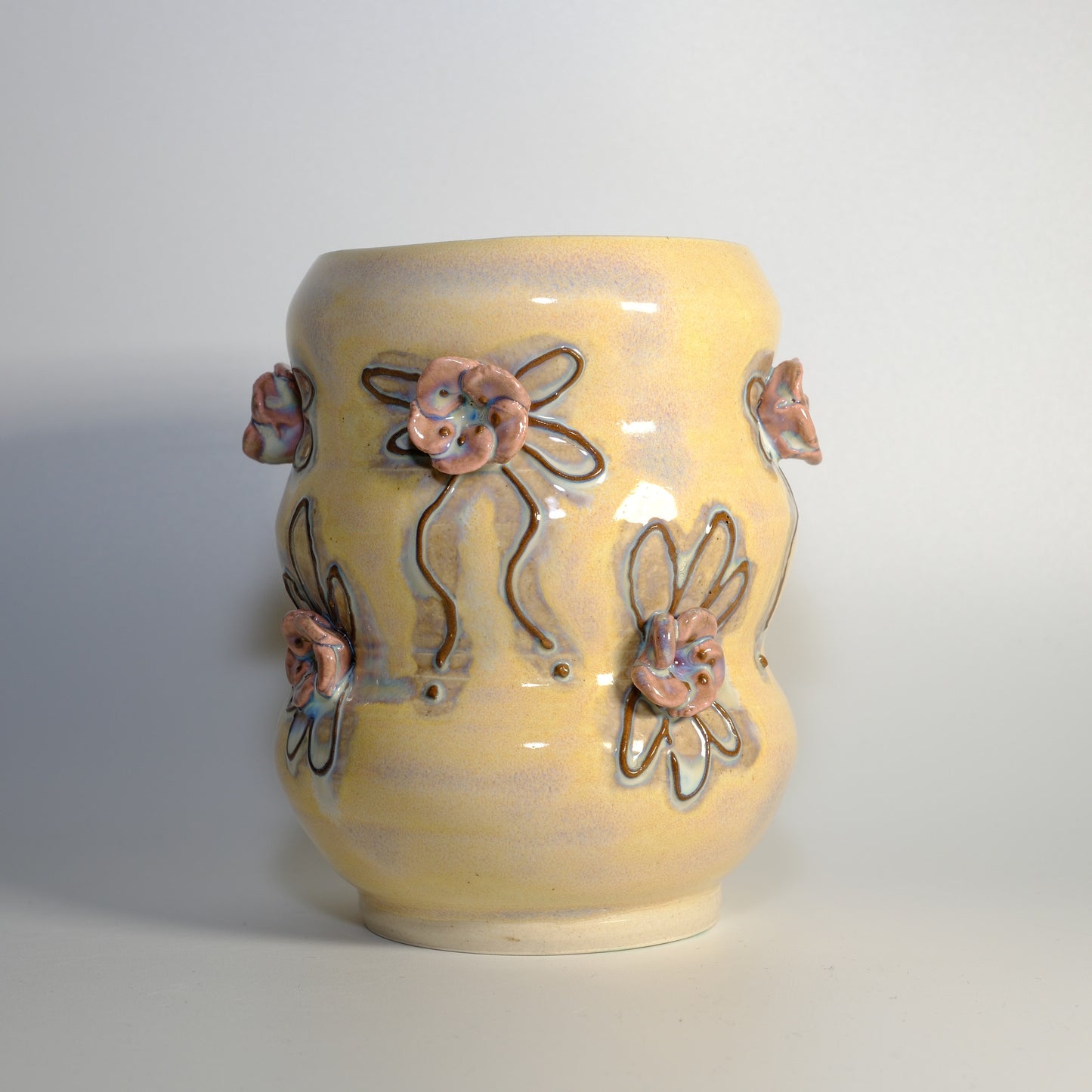 Flower and Bow Cream Vase