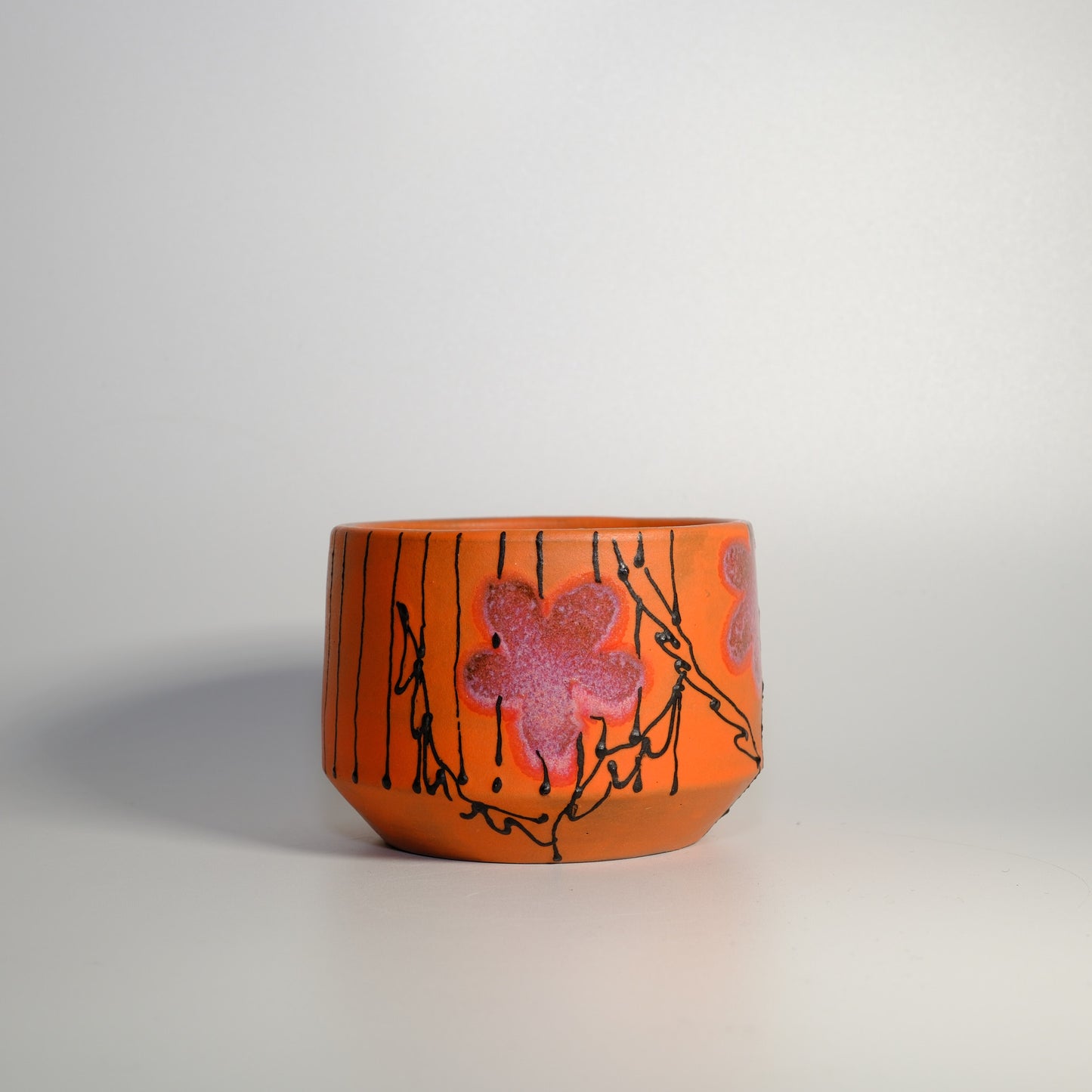 Orange and Pink Floral Cup