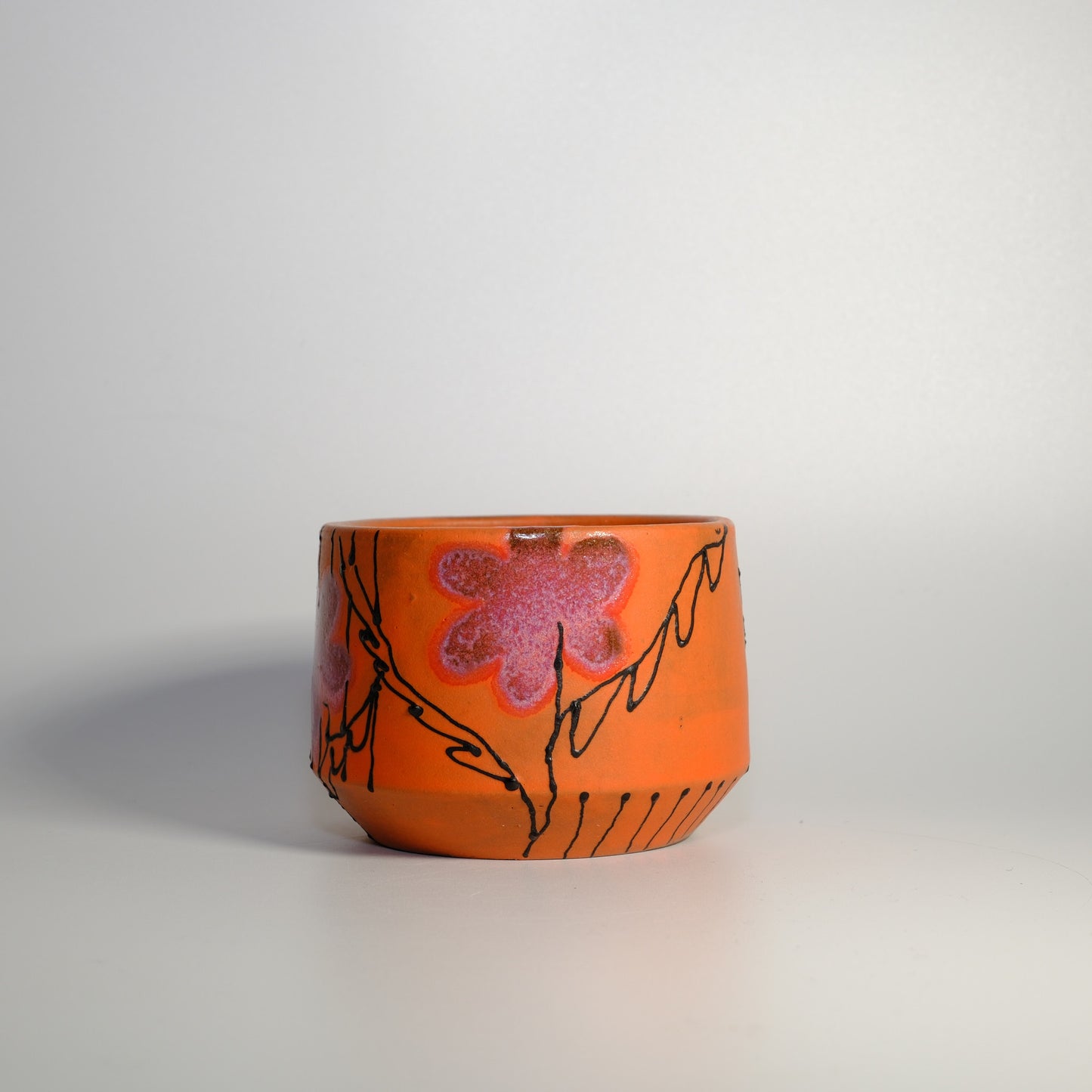 Orange and Pink Floral Cup