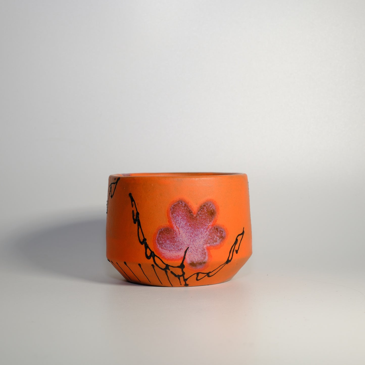 Orange and Pink Floral Cup