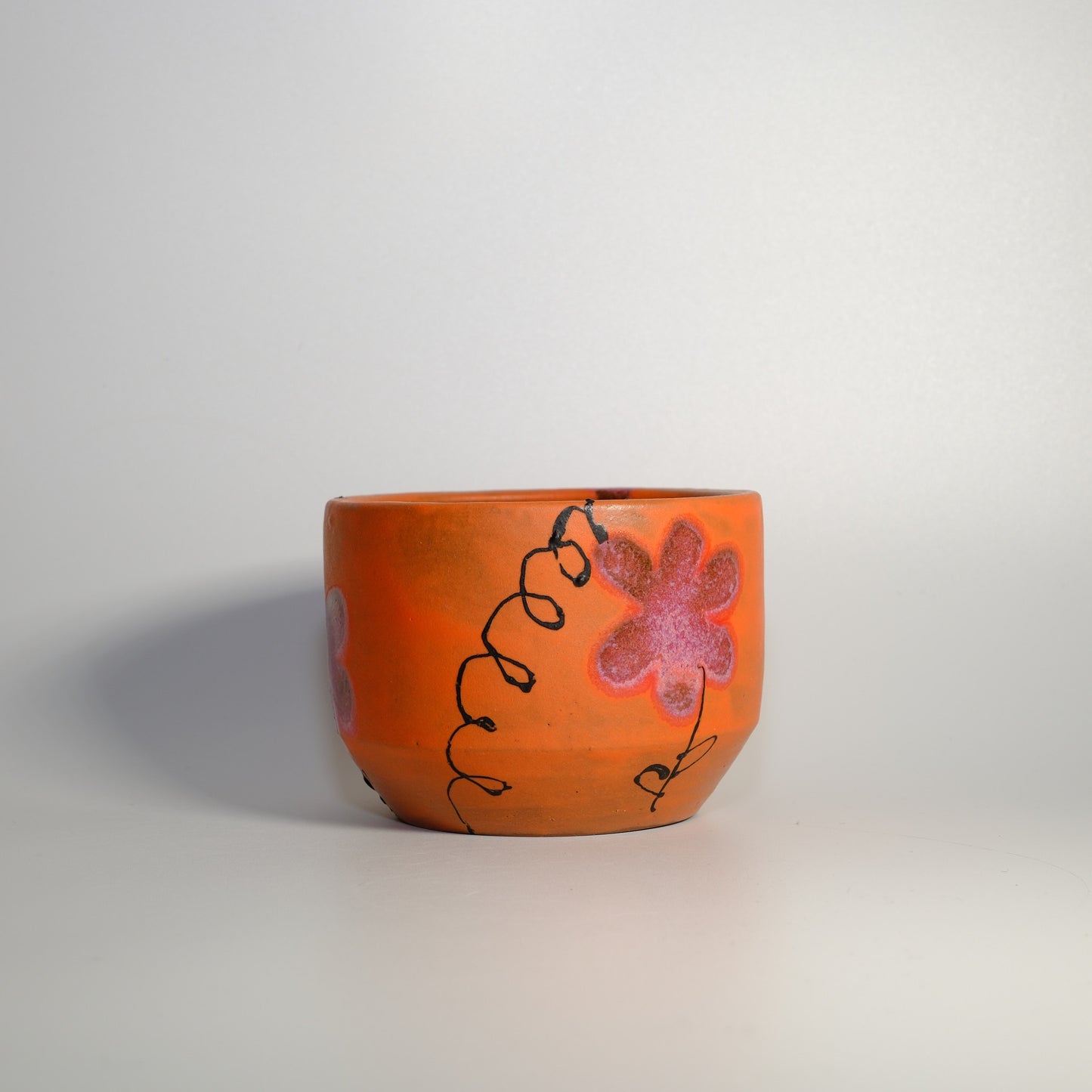 Orange and Pink Floral Loop Cup