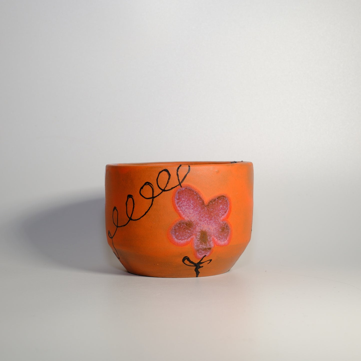 Orange and Pink Floral Loop Cup