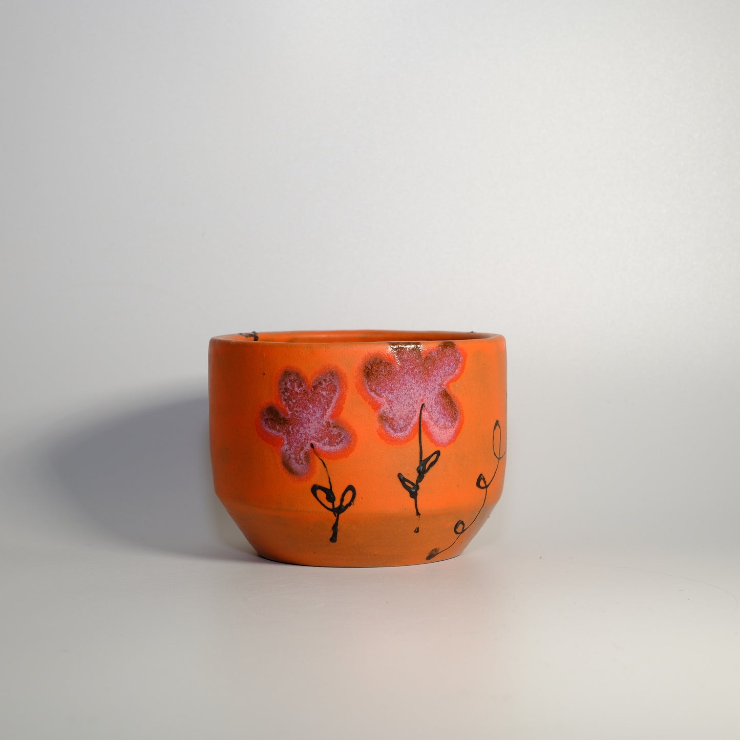 Orange and Pink Floral Loop Cup