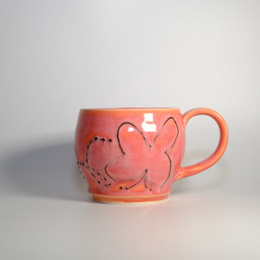 Black on Pink Butterfly Mug