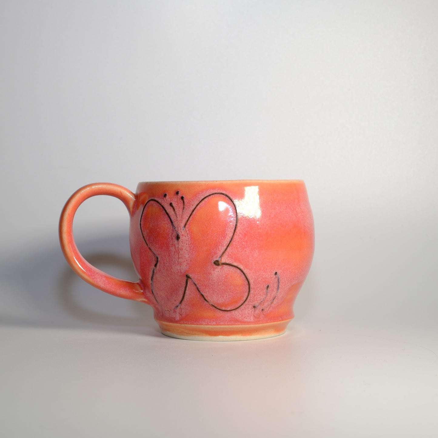 Black on Pink Butterfly Mug