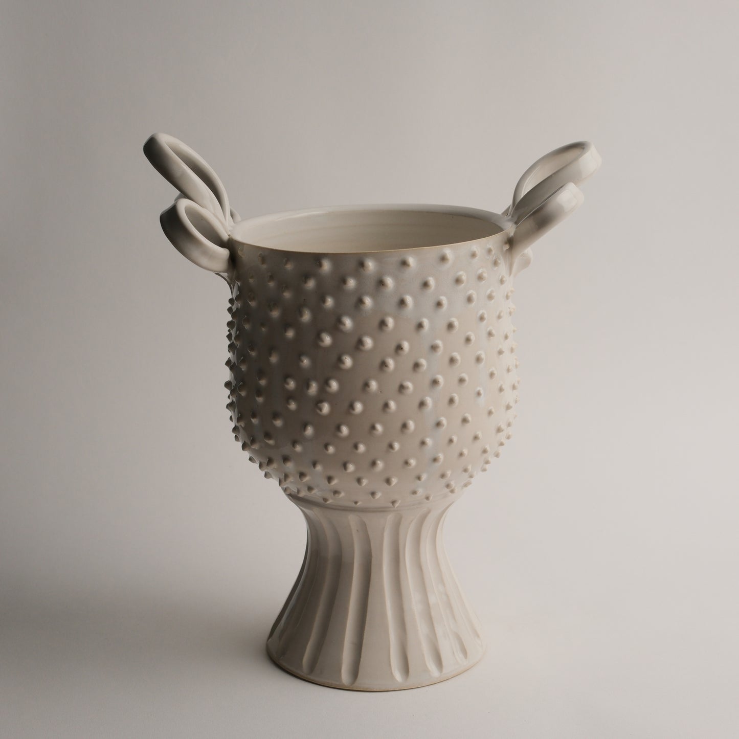 Slip Beaded Pedestal Vase