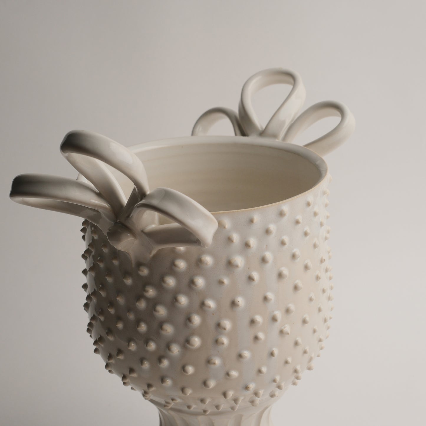 Slip Beaded Pedestal Vase