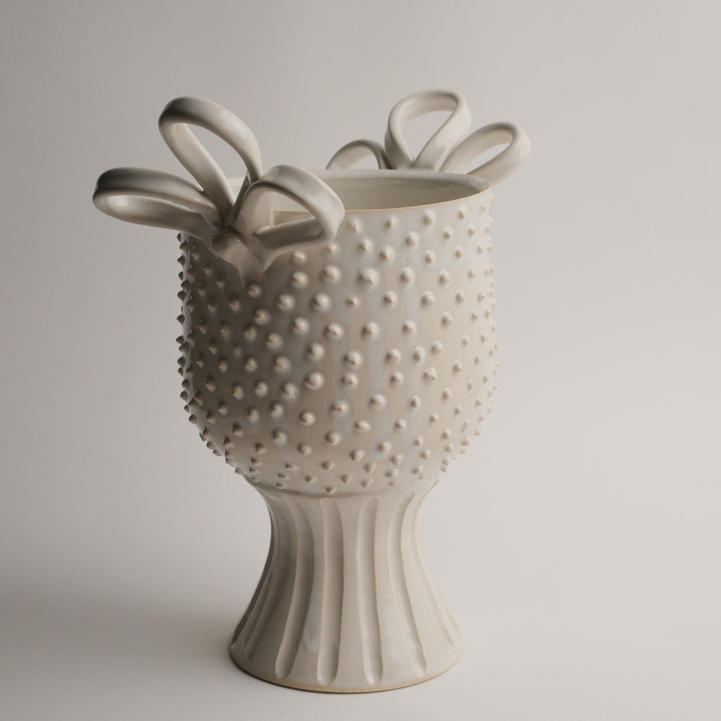 Slip Beaded Pedestal Vase